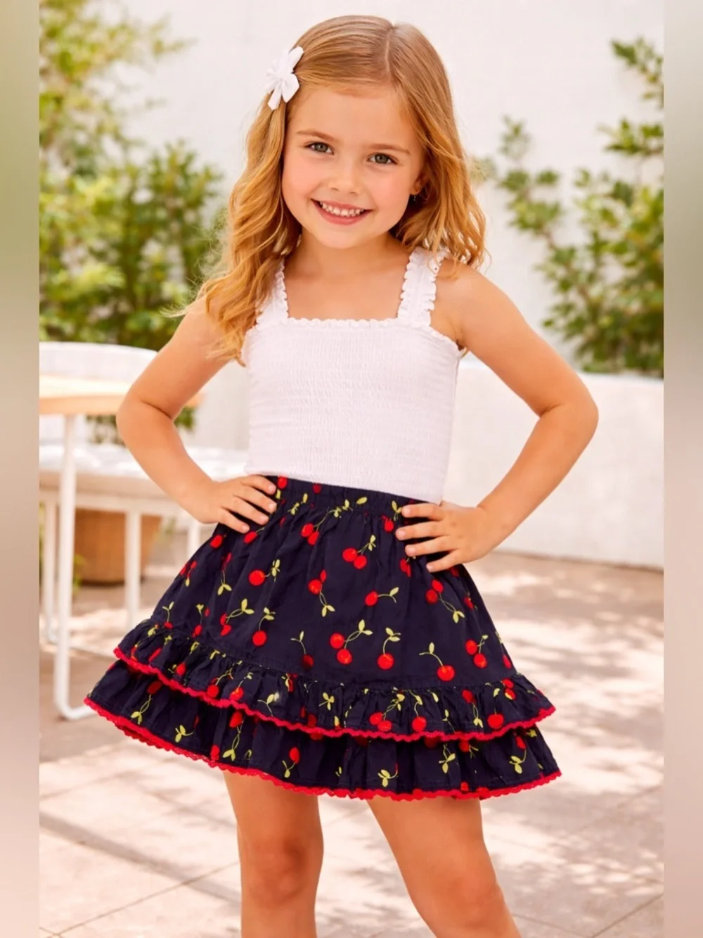 GYMBOREE Playful Cherry Embroidered Skort/size 5T